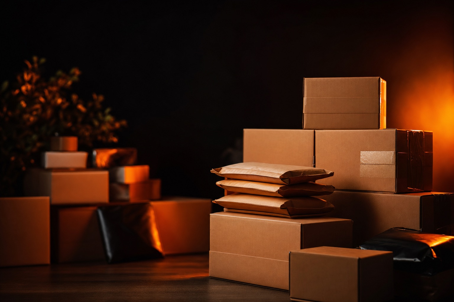 Dropshipping products — dark editorial still life