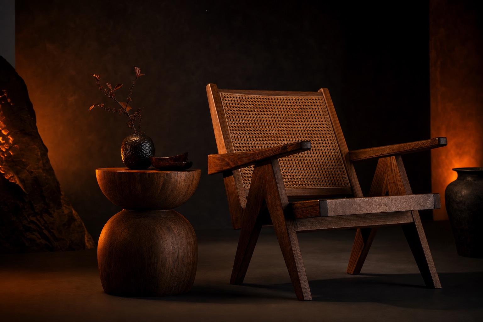 Furniture products — dark editorial still life